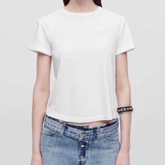 Re/Done Hanes Classic Tee in Optic White Size S - Picture 1 of 10